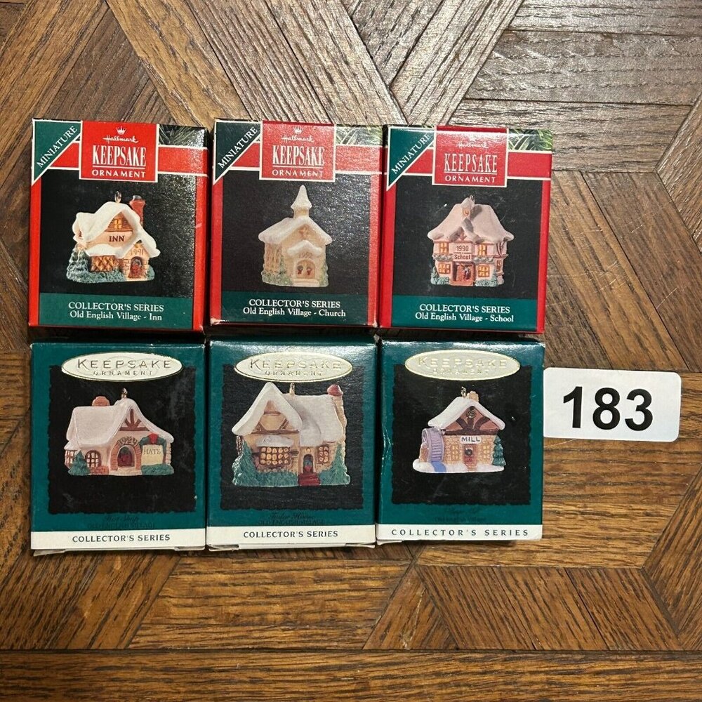 Hallmark Keepsake Miniature Christmas Ornaments Lot of 6 Old English Villages